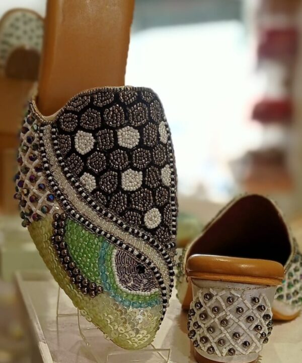 Embroidered Handmade Mules with Heels - Women's & Girl's